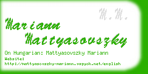 mariann mattyasovszky business card